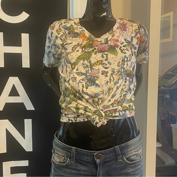 ❤️sold❤️ Balmain Floral distressed t shirt France 36 USA 6 medium - Picture 3 of 14